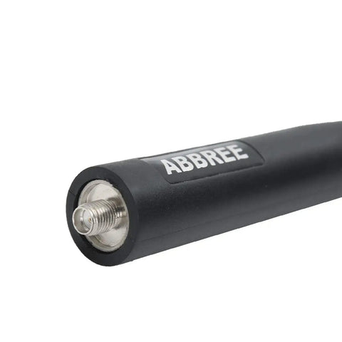 Close-up of SMA-Female Tactical Ham Radio Antenna 18.8 Inch Foldable High Gain 2.15 Dbi For 144 430 MHz connector tip