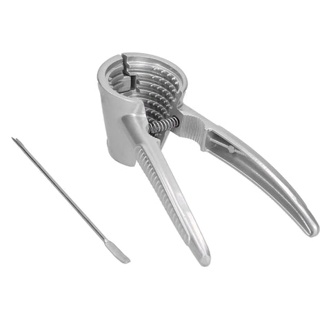 Heavy Duty Aluminum Nutcracker With Spring Loaded Crackers, Anti Slip Handle, with nut pick and dual diameter crackers