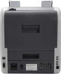 Back view of the Grind Ready Cash Processor With Auto Bill Sorting UV MG IR Detect Sneaky Fakes with ports and model information.