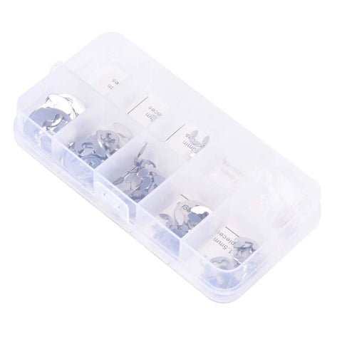 Heavy Duty Stainless Steel Snap Ring Set Kit 120 Pieces With 10 Sizes M1.5 To M10 in plastic storage box