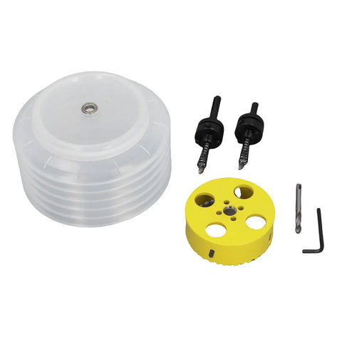 Rock Solid 4-25 Inch Bimetallic Hole Saw Kit For Recessed Lights And DIY Pro Jobs With Dust Bowl And Extras To Cut Wood Metal Pipes Smoothly, dust bowl and drill bits