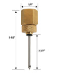 Brass Gauge Adapter With One Quarter BSP Female Fitting And Stainless Steel Probe Two And Half Inch Overall Length With A One Point Four Inch Probe