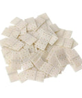 Pile of large nylon pinned hinges for RC airplanes 20 pack 20x36mm showing six-hole design for aileron, elevator, rudder
