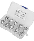 Hot Shot P80 Plasma Cutting Consumables Kit With 1.1mm Nozzle And Electrode inside a clear case, showing ten precision nozzles.