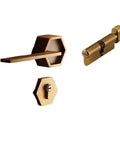 Top Shelf Interior Silent Door Lock Crafted From Premium Zinc Alloy Handle with hexagonal design for bedroom and bathroom.