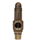 1-inch no-lead brass pressure relief valve, front view with round opening and threaded outlet