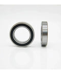 S6800-2RS Deep Groove Ball Bearing 10x19x5mm ABEC-5 stainless steel with double rubber cover, front and side view on white background.
