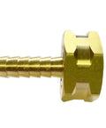 Brass Garden Hose Connector Swivel Fitting Three Eighth Inch Barb To Three Quarter Inch Female GHT Thread With Rubber Washer No-Fuss Quick-Connect Hose Fittings Leak-Free Durable Two-Pack brass hose connector
