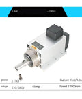 Heavy Duty Air Cooled Spindle Motor For CNC Routers 380V Four Bearing Frame showing 3.7KW power and 12000rpm speed.