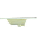 Side view of Luke 24 Inch Square Drop In Bathroom Sink White Porcelain With Overflow No Fuss Easy Install Pre Drilled 1.5 Inch Faucet Hole