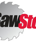 Logo of SawStop, emphasizing safety for table saw users with a blade design, representing the Legit Table Saw Brake Cartridge For 8 Inch Dado Sets That Keeps Your Knuckles Safe And Stops Blades Dead In Their Tracks On Skin Contact To Save You From Costly Finger Injuries.