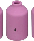 Three TIG Gas Lens Alumina Nozzle Ceramic Cup Pro Grade 54N18 Size Four One Quarter Inch Six Point Five Millimeters For DB PTA SR WP