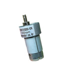Kickstart Your Build With This Heavy Duty 37 MM Geared Electronic Starter Boasting A Solid Full Metal Gearbox That Delivers Reliable 1000RPM Power On 6V Or 12V DC For Robot Cars motor with metal casing, viewed from the side.