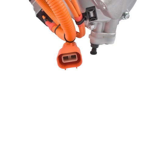 Direct Swap Electric Ev Ac Compressor Fits 2017 To 2020 Tesla Model 3 showing detailed wiring and connectors for climate control.