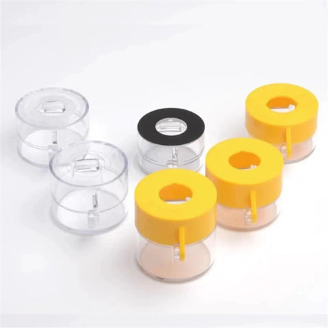 Must Have Five Pack Emergency Stop Button Protective Covers For 22mm Mushroom Head Switches Yellow, clear, and black in a set