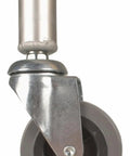 Close-up of Five Height Adjustable Swivel Walker Caster Wheels Set Of 2, 3-Inch Wheel Diameter With Universal 1-Inch Leg Tubes.
