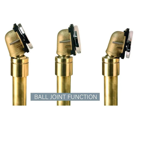 24 Inch Direct Outlet Tub Waste And Overflow Kit With Ball Joint Alignment showing ball joint function detail.