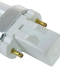 Close-up of 2-pin GX23 base of Compact Fluorescent U Shaped Twin Tube Light Bulb 13W 120V 720 Lumens 6500K for office use