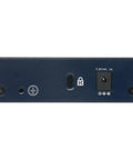 Back view of 5 Port Gigabit Ethernet Unmanaged Switch GS105NA For Home Or Office No Fuss Plug And Play Desktop Or Wall Mount Energy Efficient