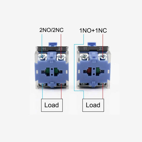 Two Three Position Rotary Selector Switches With Self Locking Two Normally Open Contacts 660V AC 10A Rating 22mm