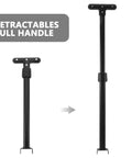 Beefy Adjustable Heavy Duty Wagon Cart Pull Handle From 18 To 27.6 Inches Telescoping Replacement Handle For Folding Carts Easy Install For Outdoor Camping Trolleys And Wagons, black metal retractable handle