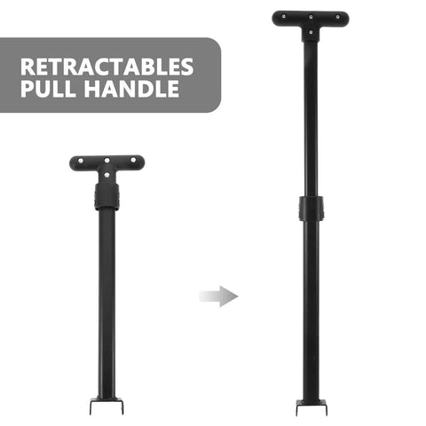 Beefy Adjustable Heavy Duty Wagon Cart Pull Handle From 18 To 27.6 Inches Telescoping Replacement Handle For Folding Carts Easy Install For Outdoor Camping Trolleys And Wagons, black metal retractable handle