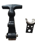 Heavy Duty Rubber Hood Latch For Genie Boom Lifts shown from the front with a metal bracket for secure fitment.