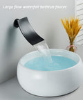 Matte black waterfall spout from Dope LED Shower System Matte Black Wall Mounted Luxury Rain Mixer Shower Combo With 12 Inch Rainfall Head