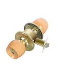 Sturdy Dope Wood and Metal Internal Door Lock Set with Round Ball Knobs for Bedroom, Living Room, Bathroom; side view showing latch