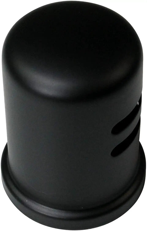 Skirted Air Gap Cap Matte Black Solid Brass One And Five Eighths Inch Diameter And Two And Quarter Inches High Fits Standard Air Gap Bodies Cap Covers Entire Gap For Flush Sink Mount For Dishwasher Use