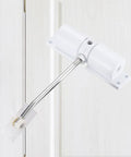 Auto Double Spring Door Closer For Shed, Garage And Office, Self Closing Aluminum Alloy Closer With Adjustable Tension, White Finish