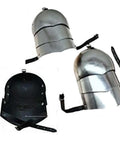 Medieval Pauldron Set Dope Plate Armor Carbon Steel Real Adult Size Arm Shoulder Pauldrons For Larp Cosplay And Roleplay Dope Vintage Home Decor Gift Today, featuring carbon steel construction with leather straps.