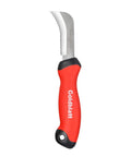 Goldblatt stainless steel roofing & flooring knife with red soft-grip handle