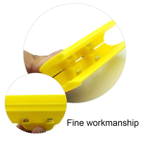 Close-up of a yellow durable plastic clamp from 4 Pack Universal Screen Fastening Clamp, highlighting fine workmanship for DIY repair.