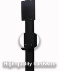 Heavy Duty Galvanized Steel EV Charger Holder Stand With A Tough Waterproof Cover Box For Outdoor Garages And Workplace Parking Lots Easy Install Cord Management Rack In Matte Black close-up of mounting plate