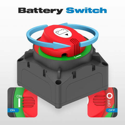 Beefy 600A Battery Disconnect Switch 12 To 48V Heavy Duty Master Isolator with ABS Construction On Off