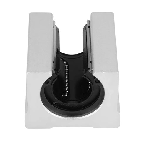 Front view of a single unit from the Four Pack 20Mm Aluminum Open Linear Bearings for SBR20 Rails with 20mm bore and 39mm diameter.