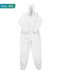 Grab This Legit Heavy Duty Anti Static Lab Coat Coverall Tailored For Electronics Manufacturing And Chemical Handling Featuring An Elastic Cuff Hooded Jumpsuit Unisex White Work Rig in 4XL size.