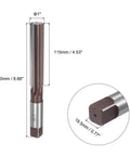 One Inch Hand Reamer H8 Precision Alloy Tool Steel 8 Flute Straight Shank Milling Cutter with measurements diagram