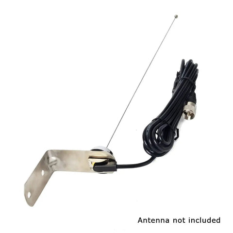 NMO Antenna Mount With 13ft RG58 Cable And L Shape Bracket, Low Profile Mobile Antenna Kit shown with coiled cable and mount