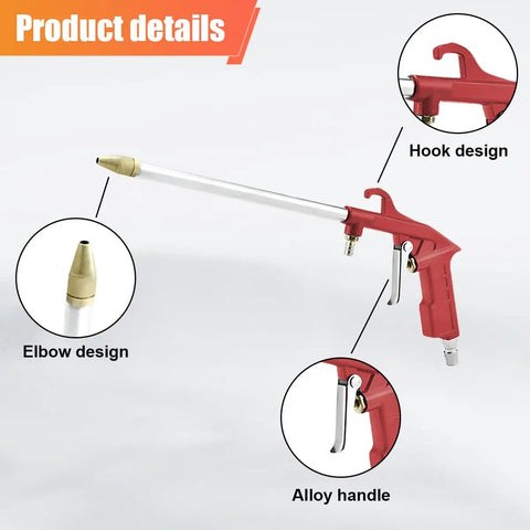 Heavy Duty Air Engine Cleaning Spray Gun With 4Ft Hose High Pressure Pneumatic Sprayer For Auto Water Cleaner, hook and elbow design