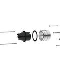 Exploded view of Tub and Shower Faucet Kit With Accessories For RP77991, No Fuss Install For Walls Up To 1-3/4 Inches Deep, parts shown