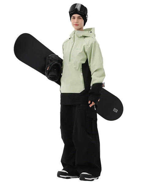 Women's 3L Ski Jacket With Recco Hooded Anorak Pullover Insulated Waterproof Snow Coat Baggy Fit For Snowboarding And Skiing