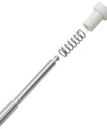 Premium White Window Screen Plunger Latches 10 Pack Rock Solid Aluminum Spring Hooks For Tight Spaces and Smooth Concealed Installation No Sweat Repair Parts Upgraded Design, includes metal pole, spring, and white plastic cap.