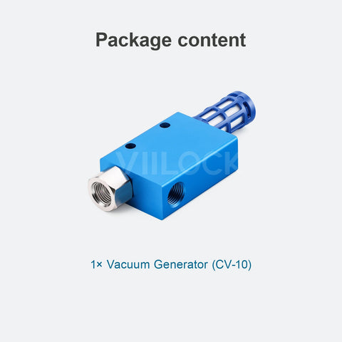 Pro-Grade Pneumatic Vacuum Ejector With Silencer And Aluminum Air Exhaust Valve For Industrial Automation CV-10, compact design