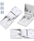 Three Pack Universal Chest Freezer Door Hinge Replacement With Screws 3 Hole Design Easy Install For Foldable Freezers Display And Storage Cabinets Durable ABS Plastic Supports 95 110 Degree Opening displayed with screws