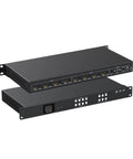 4K Seamless HDMI Switch Splitter delivers flawless plug and chug action with KVM switching for multi-monitor setups.