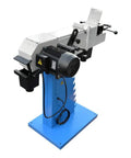 Commercial Workshop Prep Pro Shop Grade 3Hp Belt Sander For Knockout Heavy Duty Tube And Profile Metal Grinding With 4X78 Inch Sanding Belt On 220V 3 Phase, showing side view with motor and belt.