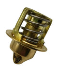 Heavy Duty 143 Degree Engine Thermostat Kit For 60 To 75 Hp Three Cylinder Outboards close-up view of brass thermostat.