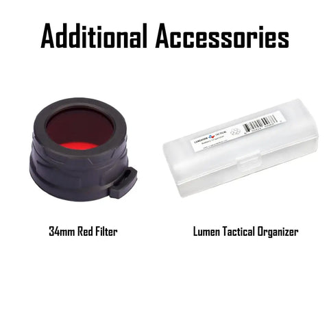 PD40R V2.0 3000 Lumen USB Rechargeable LED Flashlight red filter and LumenTac organizer for law enforcement and outdoor use